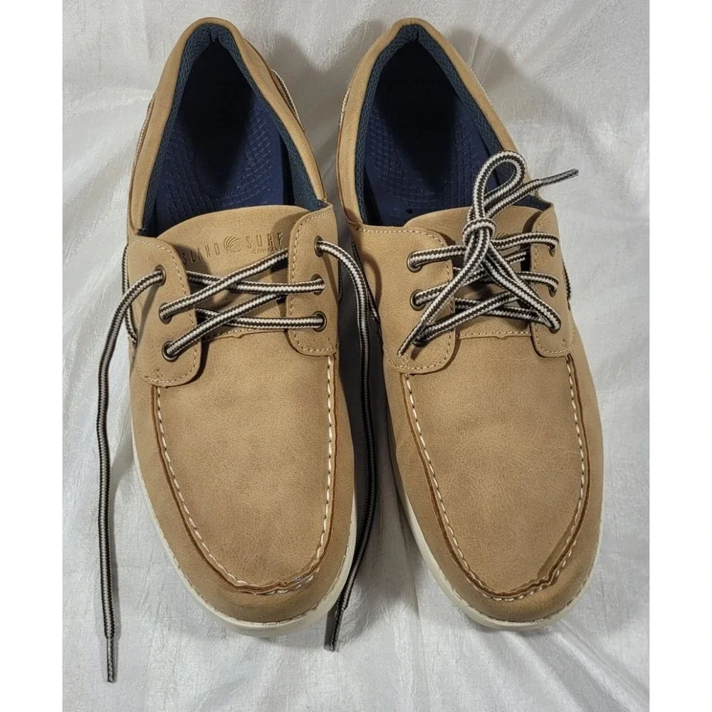 Island Surf Men's Casual Boat Deck Shoes - Tan - US Size 9.5